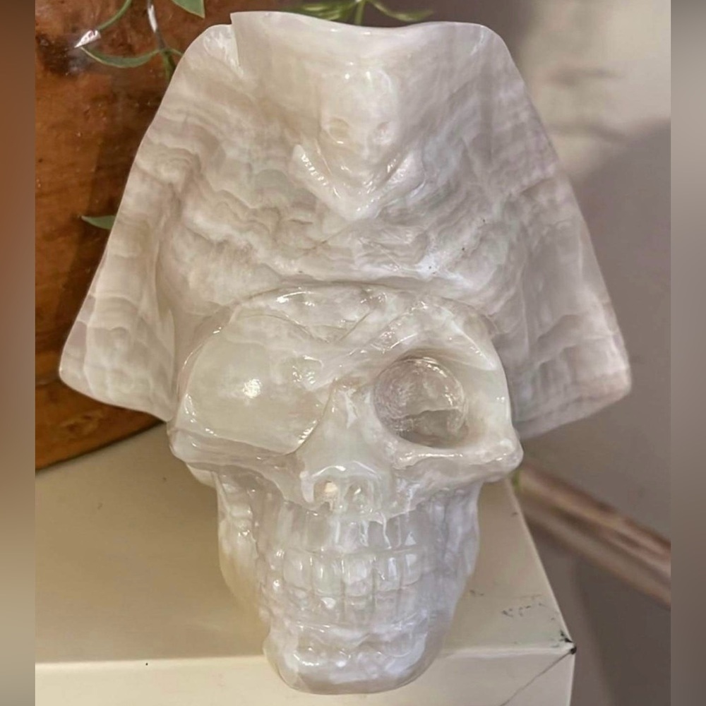 Huge Quartz Crystal Pirate Skull